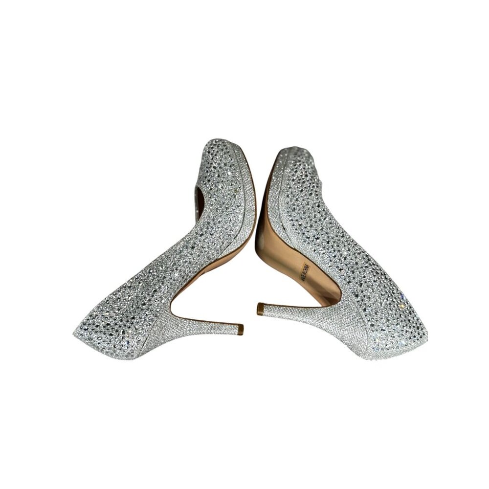 De Blossom Collection Womens Silver Glitter High Heels Size 7.5 - Picture 7 of 9